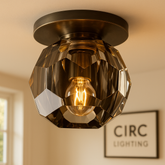 Boule De Cristal Smoke Glass Petite Flushmount